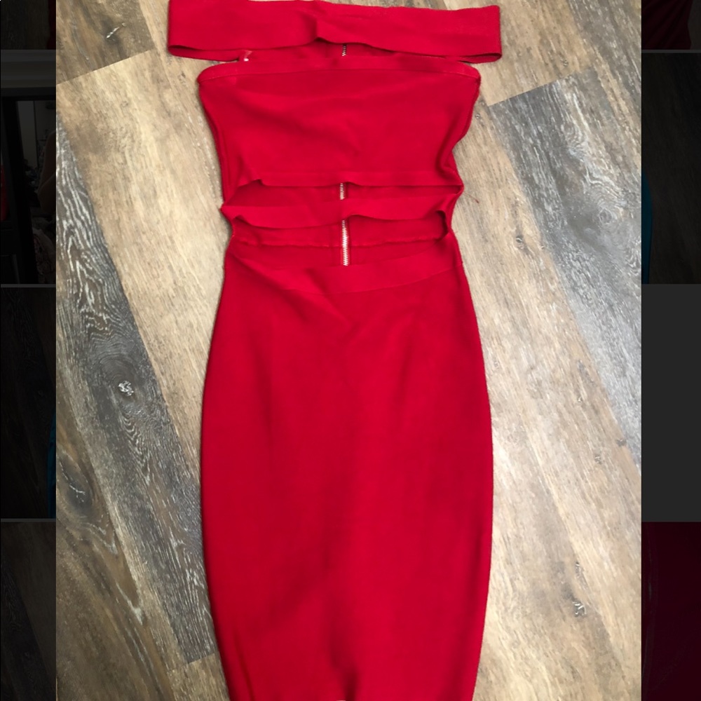 Red Bandage BEBE dress